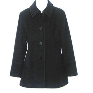 Calvin Klein Black Wool Blend Pea Coat Jacket Size Large